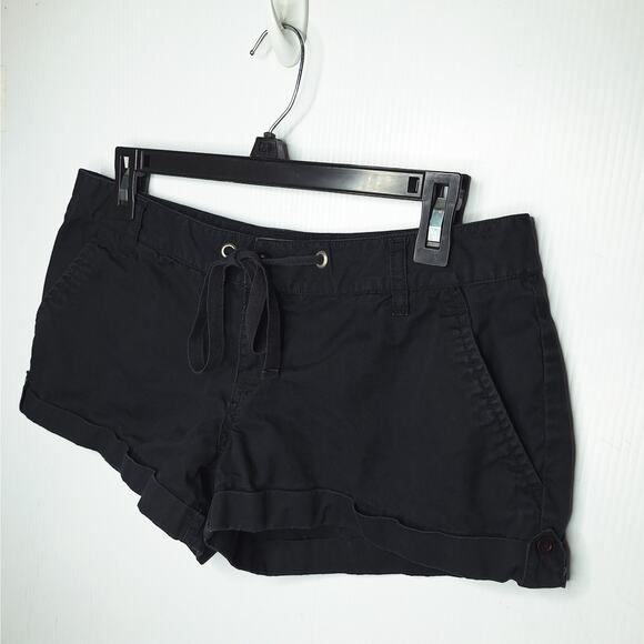 Vintage Y2K Anchor Blue Shorts 7 Low Rise Micro Mini Chino Preppy Flap Pockets - Picture 2 of 9